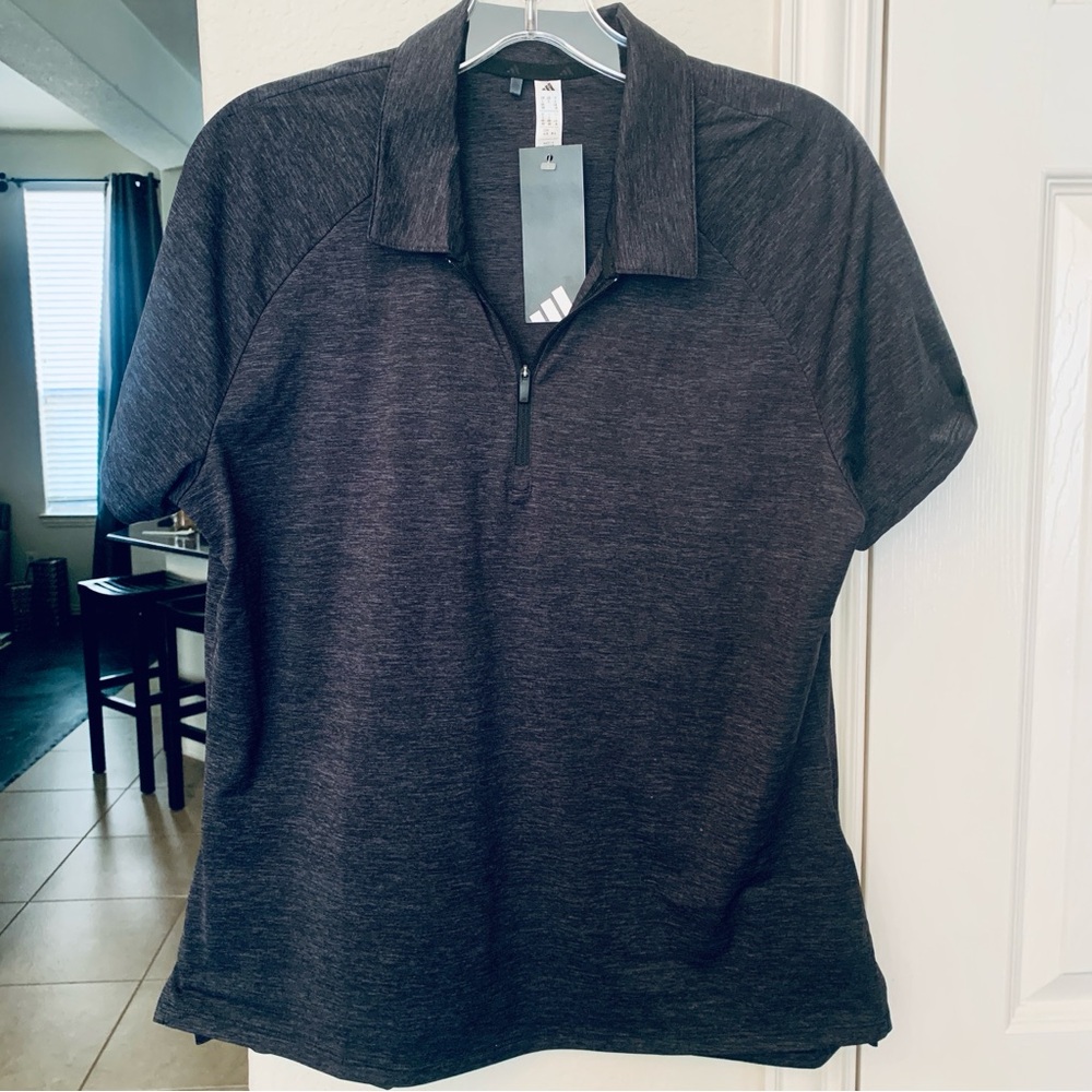 BOGO Adidas Charcoal Zip Front Breathable Polo size Large